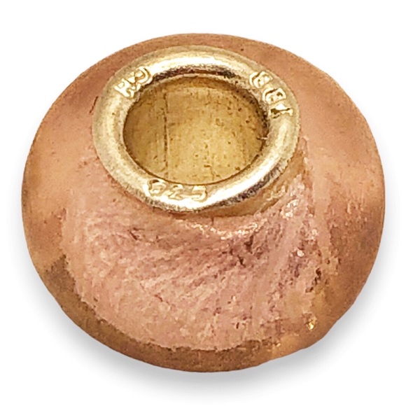 Foiled lamp work glass bead charm - Picture 1 of 3